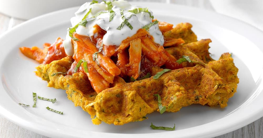 Chicken and Falafel Waffles
